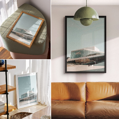Hållbar väggposter Glasarkitektur i minimalistisk miljö