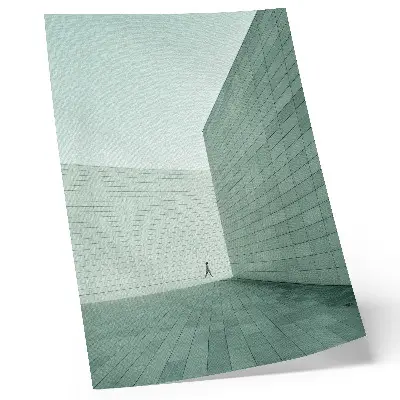 Poster med gråa geometriska minimalistiska figurer
