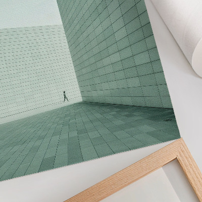 Poster Grå geometriska väggar minimalismfigur