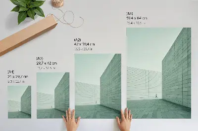 Poster med gråa geometriska minimalistiska figurer