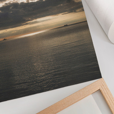 Hållbar väggposter Hav, moln, solstrålar, vacker utsikt