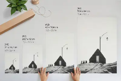 Poster rå geometri i svartvit minimalism