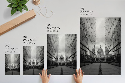 Hållbar väggposter Symmetri mellan modern och klassisk arkitektur