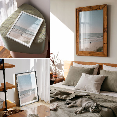 Poster Strand, lugnt hav, blå himmel, minimalism, harmoni