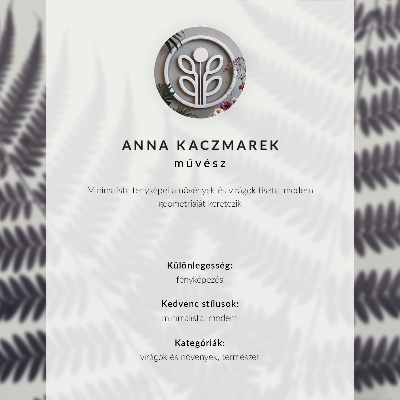 Affisch Symmetriska blad på en ljus bakgrund