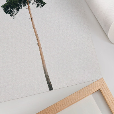 Hållbar väggposter Ett ensamt träd på en ljus bakgrund med minimalism