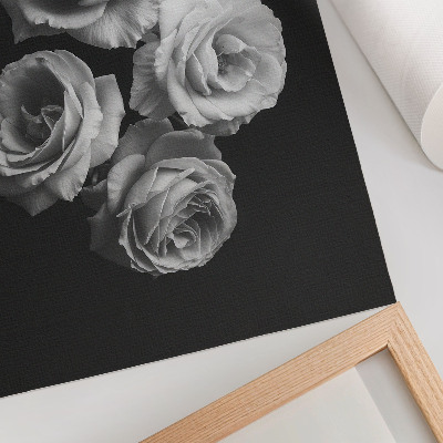 Hållbar väggposter Svarta och vita rosor minimalism klassisk elegans