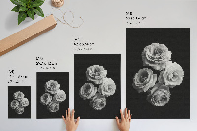 Hållbar väggposter Svarta och vita rosor minimalism klassisk elegans