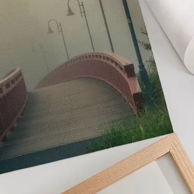Dekorativ väggaffisch med motiv av dimbrolyktor i harmonisk och mild stil