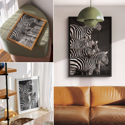 Hållbar väggposter Zebra kontrasterande svarta och vita vertikala linjer