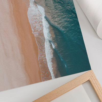 Hållbar väggposter Havsvågor möter stranden minimalistiskt
