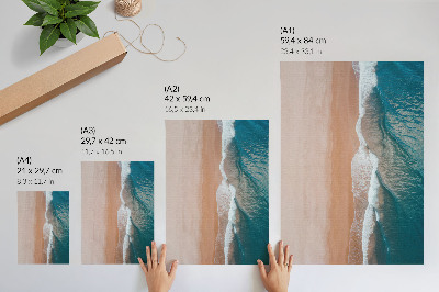 Hållbar väggposter Havsvågor möter stranden minimalistiskt