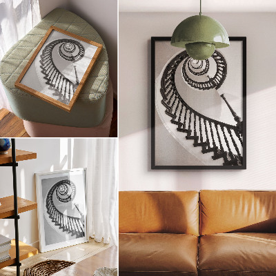 Poster Spiraltrappa svartvit elegans modernitet