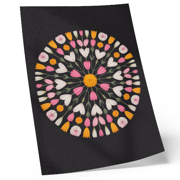 Hållbar väggposter Blommandala mörk bakgrund abstrakt stil
