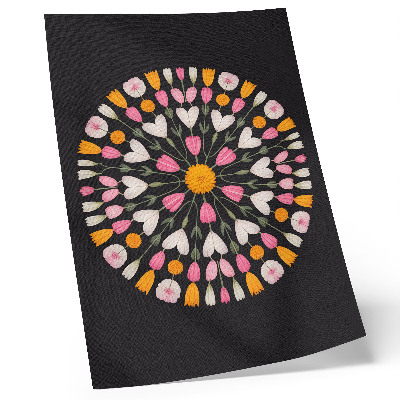 Hållbar väggposter Blommandala mörk bakgrund abstrakt stil
