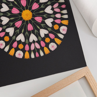 Hållbar väggposter Blommandala mörk bakgrund abstrakt stil