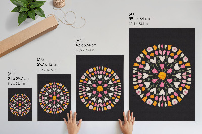 Hållbar väggposter Blommandala mörk bakgrund abstrakt stil
