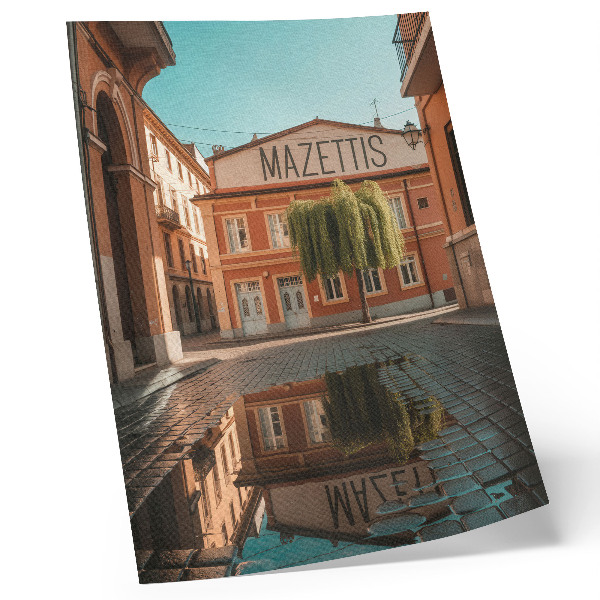 Affisch Varma färger urban arkitektur reflektion