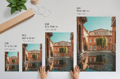 Affisch Varma färger urban arkitektur reflektion
