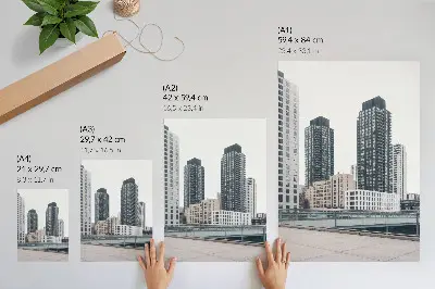 Poster moderna skyskrapor med minimalistisk estetik
