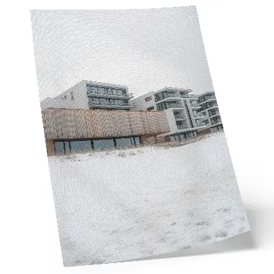 Affisch med minimalistisk arkitektur av moderna byggnader
