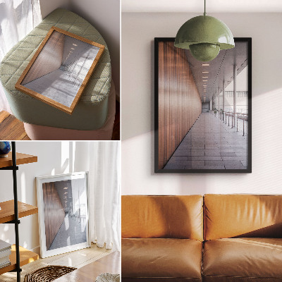 Hållbar väggposter Modern korridorbelysningssymmetri