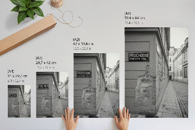 Hållbar väggposter Fasader av gamla byggnader, arkitektoniska detaljer