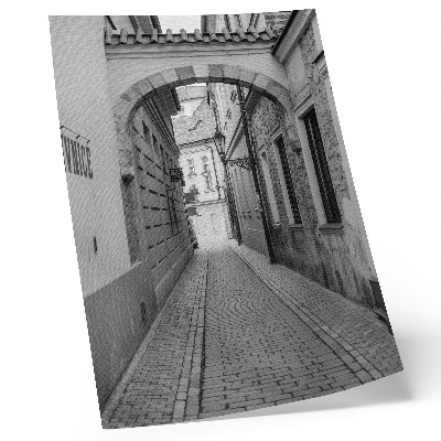 Dekorativ väggaffisch Den svartvita arkitekturen på en nostalgisk gata