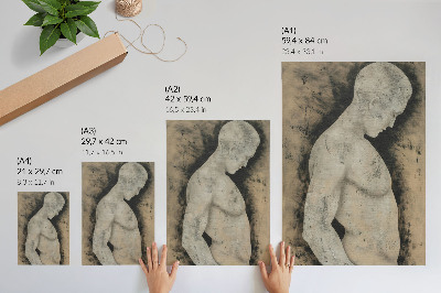 Hållbar väggposter Monokromatisk silhuett av en man i profil