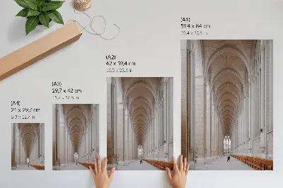 Hållbar väggposter med motiv av eleganta symmetriska valv för en fridfull atmosfär