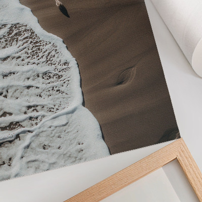 Poster Avkopplande strandsand måsvågor