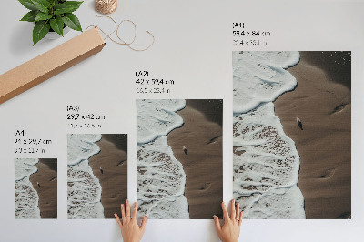 Poster Avkopplande strandsand måsvågor