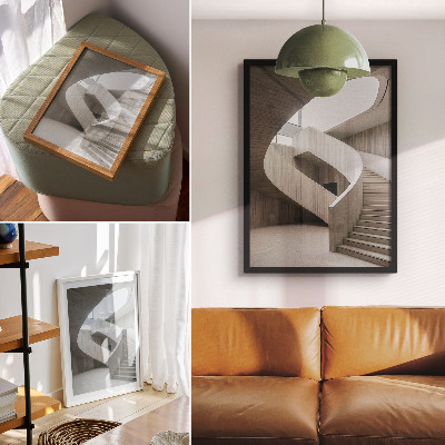 Affisch Modern spiraltrappa i en elegant interiör