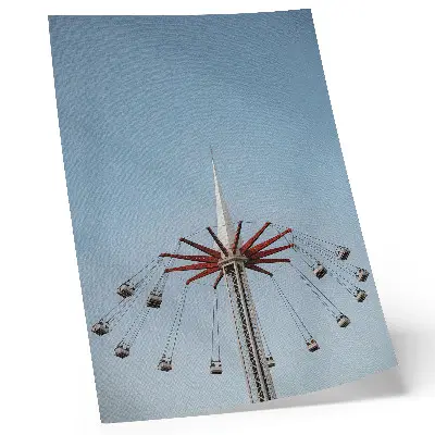 Affisch karuselltorn med dynamisk rörelse i minimalistisk stil