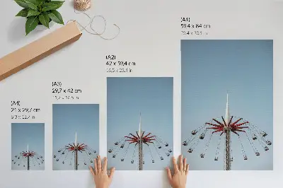 Affisch karuselltorn med dynamisk rörelse i minimalistisk stil
