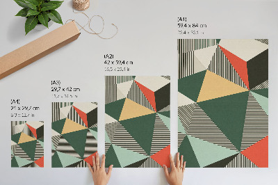 Hållbar väggposter Olika trianglar och ränder i starka nyanser