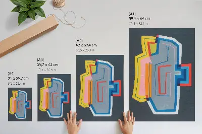 Poster abstrakt motiv med energiska färger i modern stil