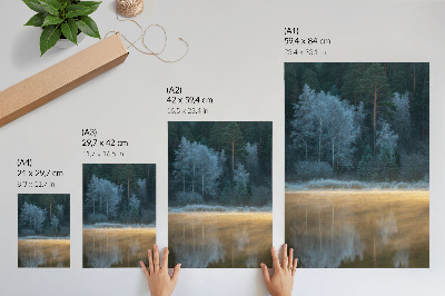 Poster En tyst skog över vattenytan, en mystisk aura