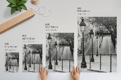 Hållbar väggposter Charmiga lyktor, vacker arkitektur, gata