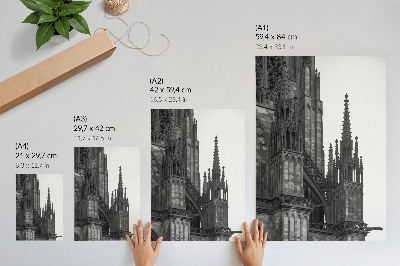Poster Gotisk arkitektur intrikat dekorerad med kontraster