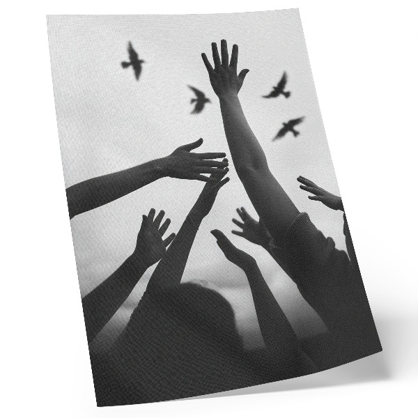 Hållbar väggposter Händerna upp minimalistisk stil