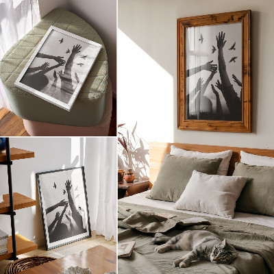 Hållbar väggposter Händerna upp minimalistisk stil