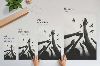 Hållbar väggposter Händerna upp minimalistisk stil