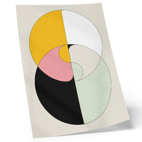 Hållbar väggposter Geometriska cirklar i kontrasterande färger i minimalistisk stil