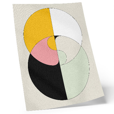 Hållbar väggposter Geometriska cirklar i kontrasterande färger i minimalistisk stil