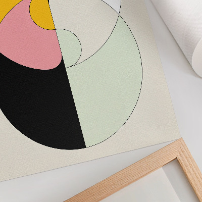 Hållbar väggposter Geometriska cirklar i kontrasterande färger i minimalistisk stil