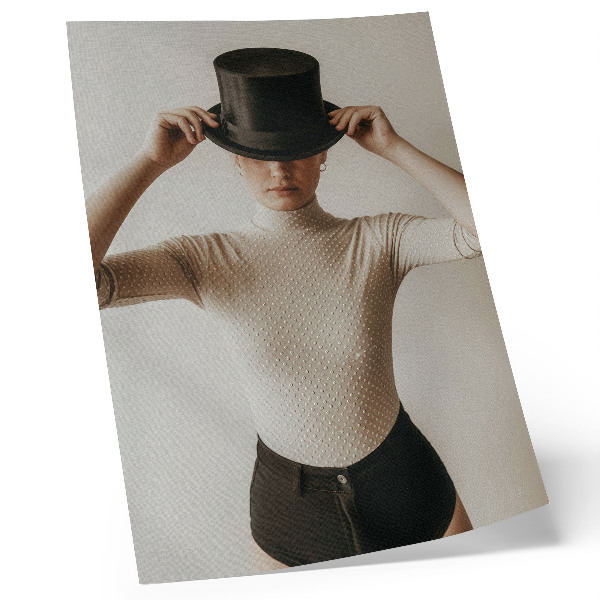 Dekorativ väggaffisch Retro elegans cylinderhatt subtilitet minimalism