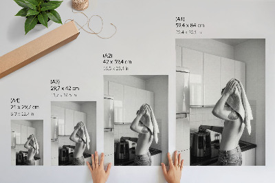 Poster Svartvitt modernt minimalistiskt kök