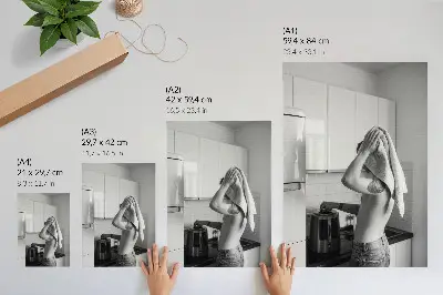 Poster svartvitt modernt och minimalistiskt köksmotiv