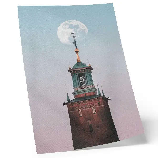 Poster tornmånebakgrund i lugna pastellfärger